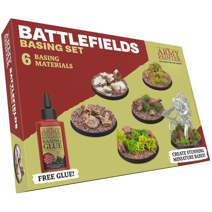 Army Painter Battlefields Basing Set with 6 materials & free glue for wargaming miniatures