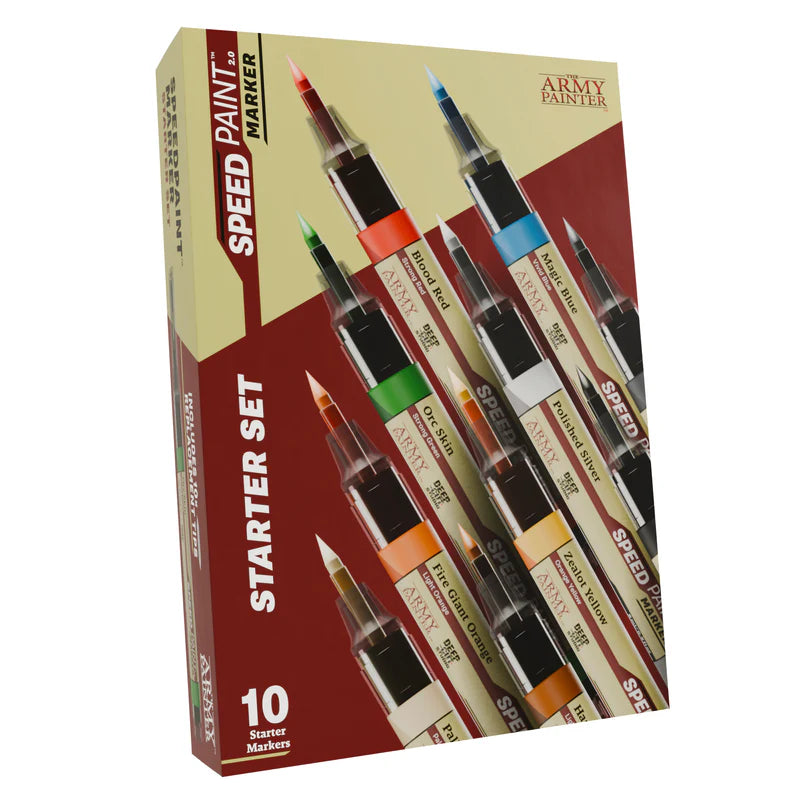 The Army Painter Speed Paint 2.0 Starter Set with 10 colorful wargaming markers for hobbyists