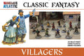 Classic Fantasy Villagers 28mm Miniatures for Wargaming - 24 Multi-Part Hard Plastic Figures