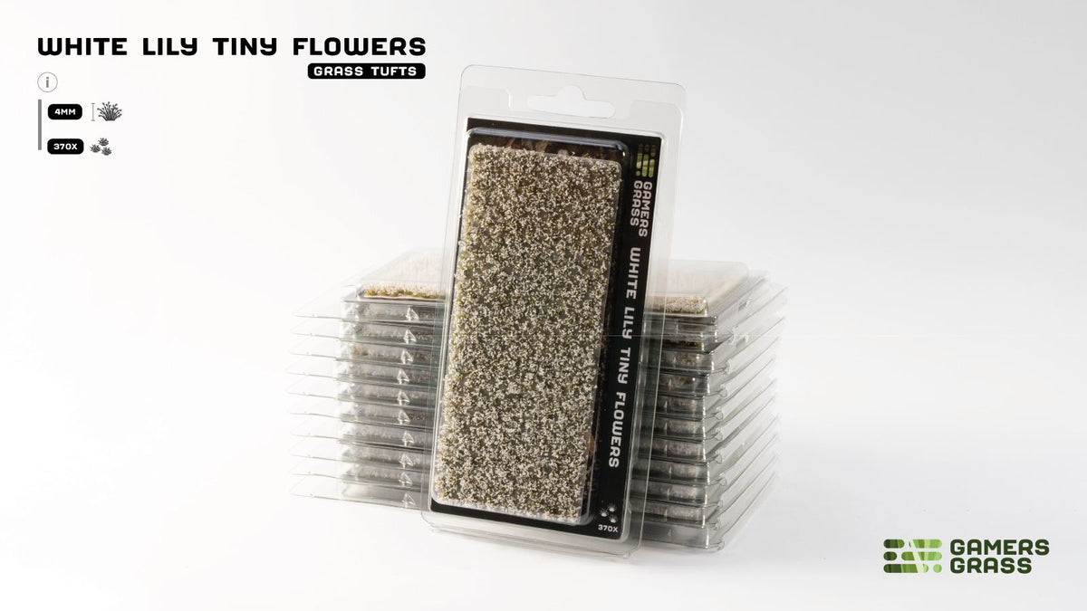 GamersGrass - White Lily Tiny Flowers (4mm) Grass Tufts