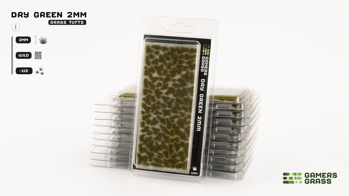 GamersGrass - Dry Green (2mm) Grass Tufts