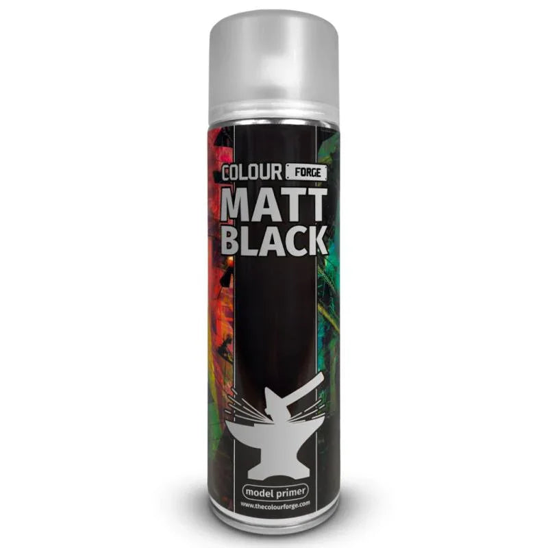 Colour Forge Matt Black model primer spray for wargaming miniatures and hobby painting
